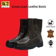 K2 High Cut Brown Grain Full Leather Safety Boots | Shoes | TF605KX