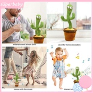 (Superbaby) Dancing Doll Plush Toy Rechargeable Dancing Doll Singing Cactus Doll Toy for Kids and Adults Rechargeable Plush Doll Fun Dancing and Talking Features Perfect for Ages
