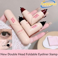HAPPYUU Eye Liner Stamp, Waterproof Quick Dry Eyeliner Stamp,  Portable Foldable Black Color Eyeline