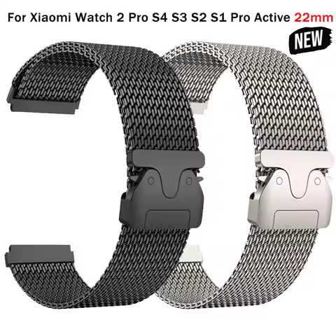 Titanium Color Stainless Steel For Xiaomi Watch 2 Pro S4 S3 S2 S1 Pro Active 22mm Bracelet Watch Ban