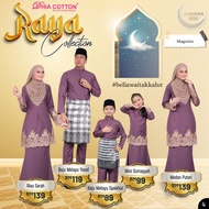 [MAGENTA - 04] Set Sedondon Raya Family Baju Kurung Sulam Plain &amp; Baju Melayu Dhia Cotton