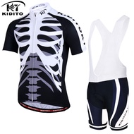 KIDITOKT  Funny Cycling Jersey Set Summer Cycling Clothing Suit Skull MTB Mountain Bike Clothing Rac