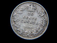 加拿大銀幣-1910年加拿大聯邦皇冠壹毫銀幣(英皇愛德華七世像)