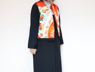 KIMONO CREW NECK JACKET - 使用復古和服布料製成的獨一無二圓領外套