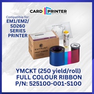 Entrust Datacard Sigma SD260 EM1 EM2 DS1 DS2  YMCKT Color Cartridge ID Cardprinter 525100-001-S100