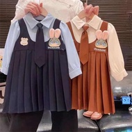 dress budak perempuan baju kanak kanak perempuan Girls JK Uniform Dress Spring Autumn New Style Prep