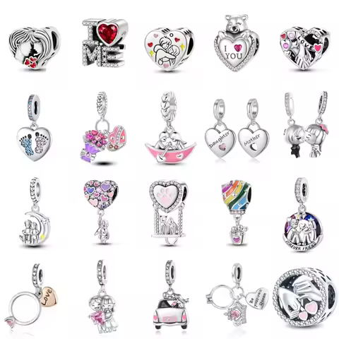 925 Sterling Silver Romantic Love Story Boy and Girl Charm Pendant Fit DIY Bracelet Boutique Couple 