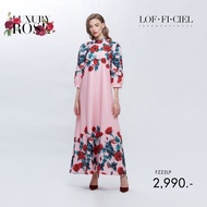 ชุดเดรส Lofficiel Dress เดรสทรงยาว ลายพิมพ์ดอกกุหลาบ (FZ22LP)