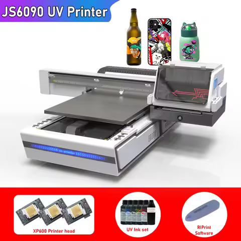Industrial A1 UV Printer 6090 UV Flatbed Printer XP600 Printer head UV Printing Machine for Metal Ac