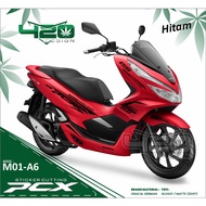 Cutting Stiker Honda PCX 150 - Stiker Lis Variasi Motor PCX 150 Body Merah - Striping Cutting Stiker