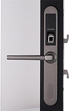 Home Office Waterproof Electronic Sliding Door Lock Keyless Biometric Fingerprint Sliding Hook Door Lock for Wooden or Aluminum Glass Door (Color : A)