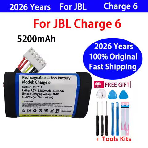 2026 Years Original New For JBL Charge6 Charge 6 5200mAh Replacement Battery Wireless Bluetooth Spea