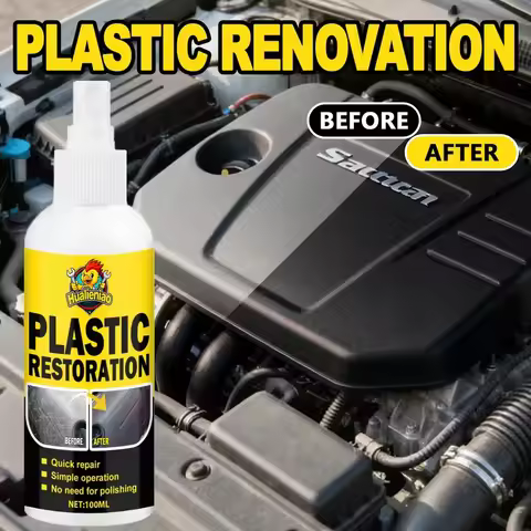 100ml Car Plastic Restorer Spray, Auto Interior Exterior Plastic Renovator, Restore Faded Plastic, Q