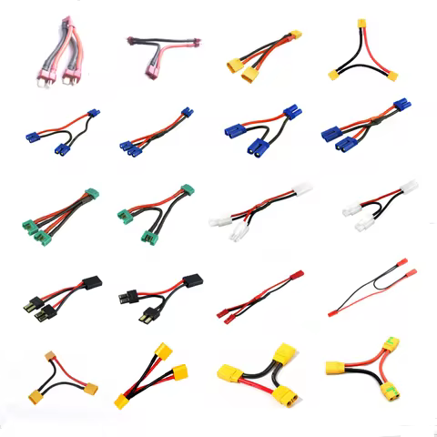 Deans EC3 EC5 JST XT60 XT90 XT90S MPX Tamiya Serial Parallel Battery Adapter Connector With 20/12/10