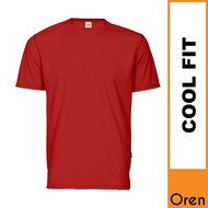 【PREMIUM】Baju Microfiber Lelaki Jersey Microfiber T Shirt Kosong Plain Plus Size QD04 OREN SPORT RED