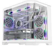 HiteqPC | mATX Dual-Chamber PC Gaming Case Tempered Glass Front and Side - Coolman Spectra