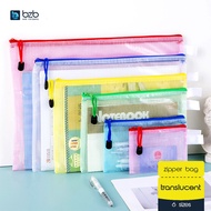 A3/A4/A5/A6/B4/B5 PVC Zipper Mesh File Bag Document Folder Storage Pouch Organizer 文件包 Beg Dokumen
