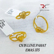 CINCIN IN LOVE PAHAT STAMPING EMAS TULEN 375 CN LOVE KIKIR EMAS 375 CN BAJET EMAS 375 SIMPLE FASHION