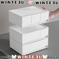 WINTE3U Stackable Storage Box, Stackable Drawer Type Drawer Storage Rack,  Plastic Desktop Storage B