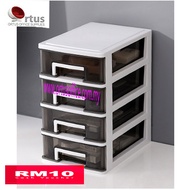 Large Size (A4 Size) 3/4 Tiers Desktop Document Drawer - Transparent Design / A4 Paper Plastic Drawe