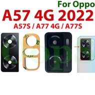 For OPPO A57 A77 4G 2022 A57s A77s Rear Camera Glass Lens Cover With Frame Adhesiver Sticker Glue Re