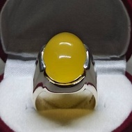 Oval Shape Zard Aqeeq Sterling Silver 925 Yellow Onyx Ring Yellow carnelian ring