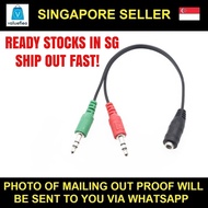 3.5mm Audio Splitter Audio Cable 2 Male to 1 Female Plug Jack Stereo Audio Headset Mic Y Splitter Ca