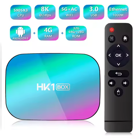50pcs/lot TV Box Android 9.0 4K 1000m 1080P HK1 Box amlogic S905X3 Dual WiFi 4GB RAM 32GB 64GB ROM H