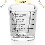 PDONY 2pcs Measuring Cup, Glass Black/Red Espresso Shot Glass, Expedient 6*6*5 CM Square Glass Cup Home