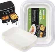 Air Fryer Disposable Paper Liner for Ninja Dual,100PCS Air Fryer Liners Rectangle 8.6x 5.5'', Air fr