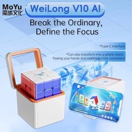 3x3x3 Weilong V10 Ai Kiub Ajaib Magnet Pintar Teka-teki Kelajuan Profesional 3x3 3×3 Hadiah Mainan K