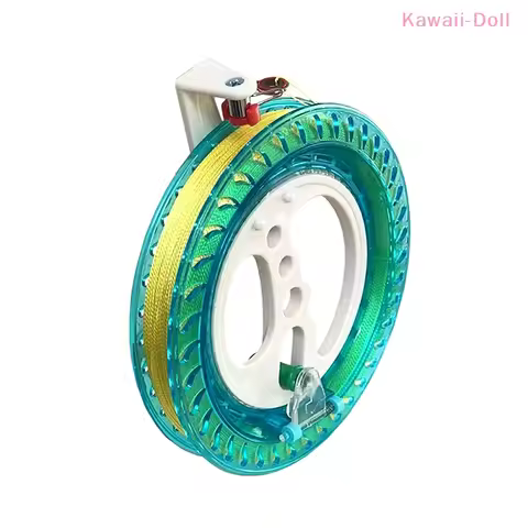 [DO]1Pcs Round Blue Kite Reel Winder Fire Wheel String Flying Handle Tool String Line 200/300/400M O