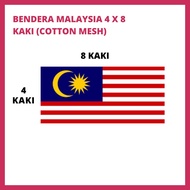 Bendera Malaysia Besar Flag 4 x 8 Kaki Ft Cotton Mesh