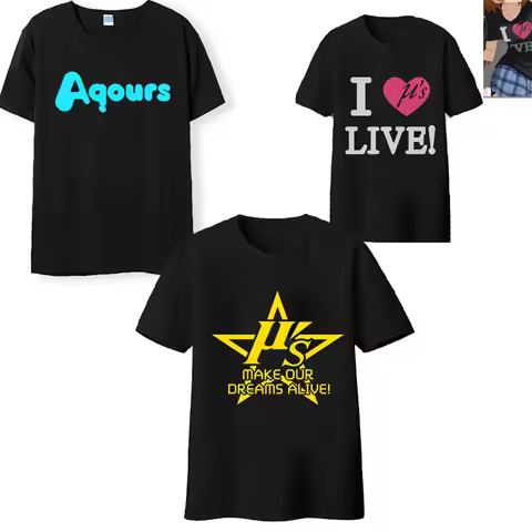 New LOVE live Aqours Cosplay T-shirt Summer Nico Yazawa Kotori Minami Anime Cotton Short Sleeve Tees