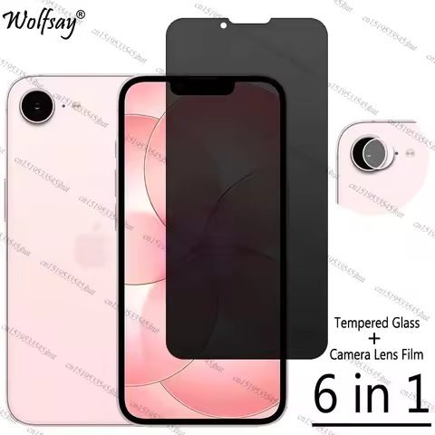 Privacy Screen Protector For iPhone 17e Anti-Spy Tempered Glass For iPhone 17e 16e Camera Glass For