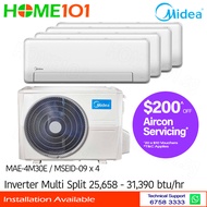 Midea Inverter Multi-Split AirCon MAE-4M30E - MSEID-09 x 4