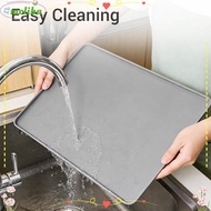MOLIHA Coffee Bar Mat, Raised Edges Light Gray Silicone Coffee Mat, Durable Waterproof 15.75x19.69 I