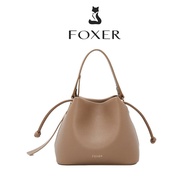 Foxer sling bag for women top handle handbag PU leather bag bucket bag with adjustable shoulder stra