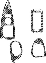 4Pc For Corvette C6 2005-07 Carbon Fiber Window Lift Panel Interior Trim Sticker