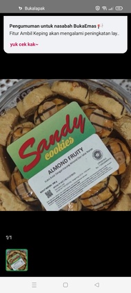 Sandy Cookies Almond Fruit berat 350 gram