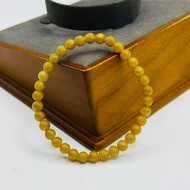 Jade Bracelet Honey Color Bead Size 5.6 Mm Wrist 16 Cm A231