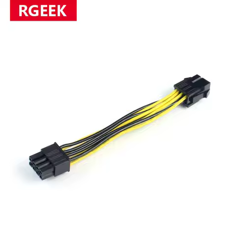 RGEEK 10cm PCIe 6pin to 8pin Adapter, PCI-e 6-pin Male GPU to 8-pin Female CPU Converter for PCI Exp