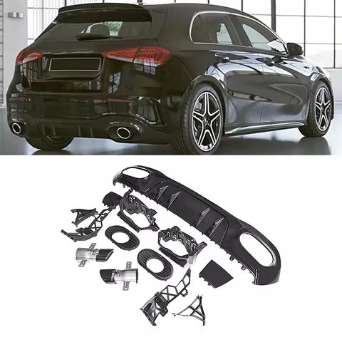 For Mercedes W177 A250 AMG Hatchback A35 Rear Diffuser Conversion Kit (Chrome Tailpipes) High Qualit