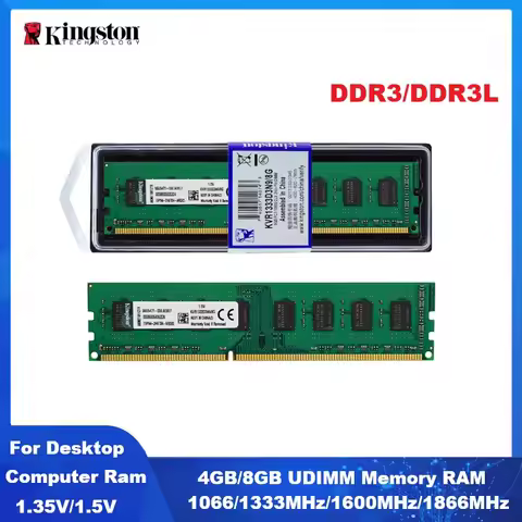 Kingston Memory DDR3 DDR3L Desktop UDIMM Ram 8GB 4GB 1333MHz 1600MHz 1866MHz PC3-10600 PC3-12800 PC3