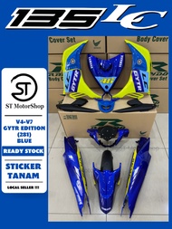 YAMAHA Lc135 V4-V7 GYTR Edition (281) Blue Cover Set RAPIDO Coverset Body Cover Sticker Tanam Stripe