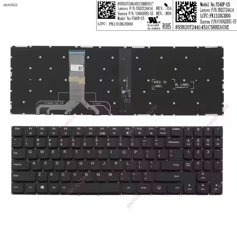 US Laptop Keyboard for Lenovo Legion Y530 Black with Backlit