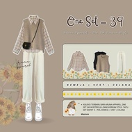 Dreamyootd 3in1 Outfit Girl Bumi, Ullzang, Outfit Korean Girl, Korean Style // Retro Set 39
