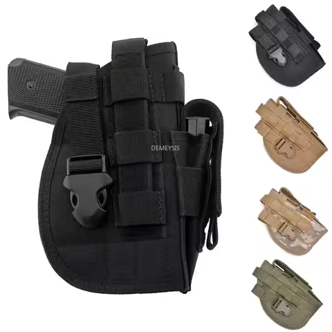 Universal Tactical Gun Holster Right Hand Molle Pistol Holster Combat Airsoft Waist Belt Holster for