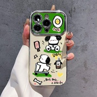 Bicycle Puppy Electroplated Large Window Compatible iPhone Case for iPhone 17 /14 Pro Max /17 Pro /1