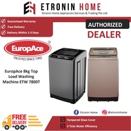 EuropAce 8kg Top Load Washing Machine ETW 7800T